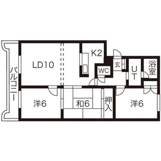 ローヤルハイツ東苗穂【102号室】の間取り