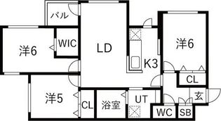L・A大通【5階】の間取り
