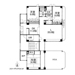 スクーデリア518【3階】の間取り
