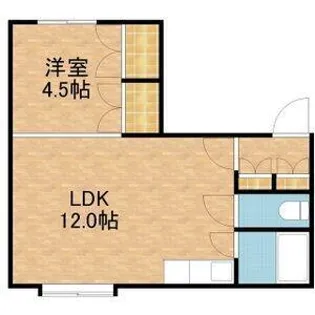 コテージ南郷通【201号室】の間取り