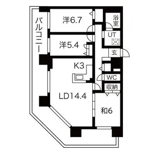 南円山シャトー桂和【3階】の間取り