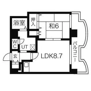 札幌ビオス館【821デザイナーズ号室】の間取り