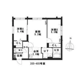 グランメール クレール苗穂【4階】の間取り