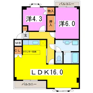 アーバンハウス11号館【2階】の間取り