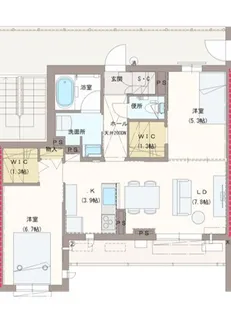 ブレッシードⅢ【2階】の間取り