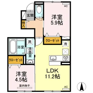 メルベーユ・セントレⅡ【1階】の間取り
