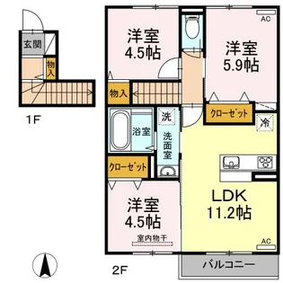 メルベーユ・セントレⅡ【2階】の間取り