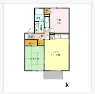 セジュールかながわ B棟【2階】の間取り