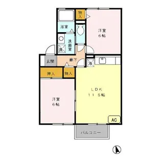 セジュールかながわ B棟【2階】の間取り