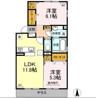 ボン・メゾン【1階】の間取り