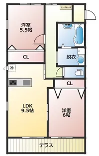 サンハピネス築地【102号室】の間取り