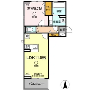 セレブ荒尾【3階】の間取り