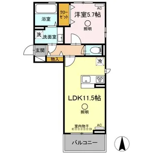 セレブ荒尾【2階】の間取り