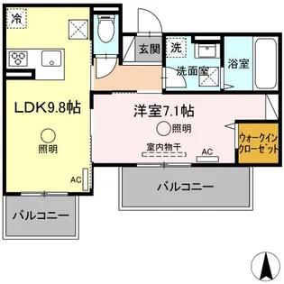 ルピナスシーサイド D棟【106号室】の間取り