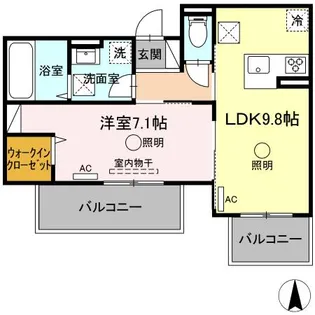 ルピナスシーサイド E棟【102号室】の間取り