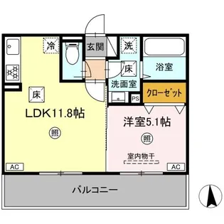 ロータスヒルA【1階】の間取り