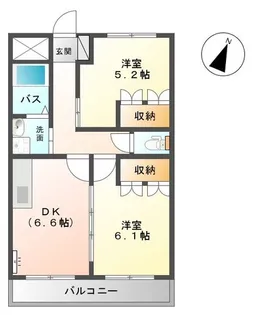 フィオーレツカサⅡ【101号室】の間取り
