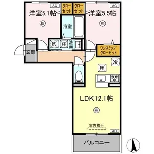 ロータスヒルB【3階】の間取り