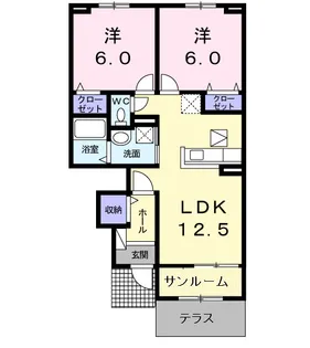 サンガーデンE【1階】の間取り
