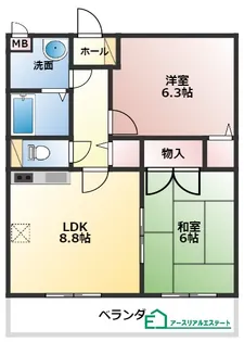 シャンティ【206号室】の間取り