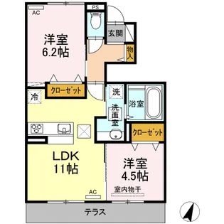 ディアコートやまが【1階】の間取り