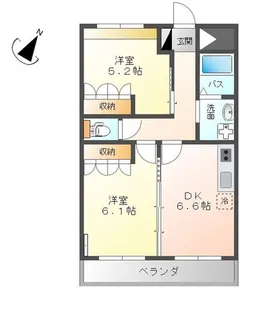フィオーレツカサⅡ【202号室】の間取り