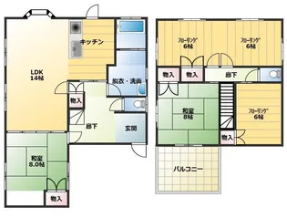 熊本県玉名市岱明町西照寺【一戸建】の間取り