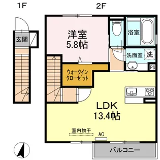 グレイスコートやまが【2階】の間取り