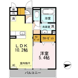 グランドソレイユ荒尾【302号室】の間取り