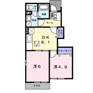 ザナドゥB【1階】の間取り