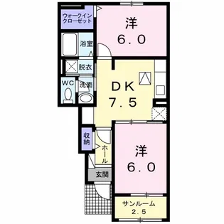 クレールⅡ B【1階】の間取り