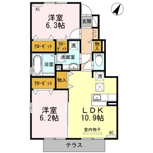 メゾン・マルテB棟【1階】の間取り