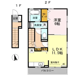 パルハイブリッジ【201号室】の間取り