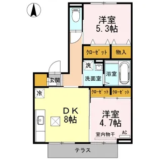 2DKの間取り画像
