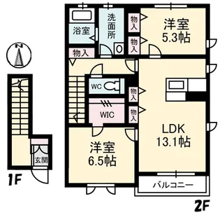 アルフラット椿A棟【202号室】の間取り