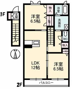 アルフラット椿B棟【202号室】の間取り