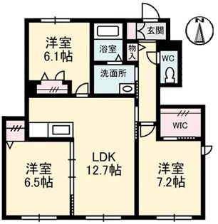 アルフラット椿B棟【102号室】の間取り