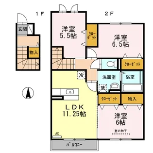 ルコックB棟【203号室】の間取り