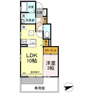 ルーチェ山内【102号室】の間取り