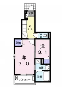 アミューゼクレールⅠ【102号室】の間取り