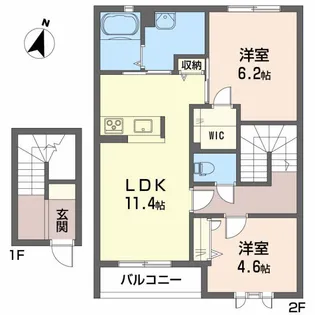 ビオラ天山【203号室】の間取り