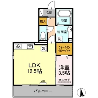 A&M朝生田B棟【203号室】の間取り