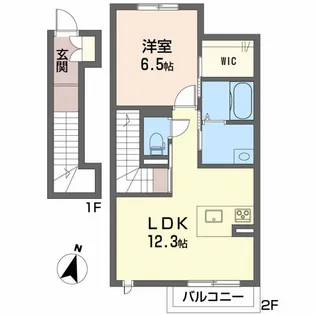 FORENA天山【201号室】の間取り
