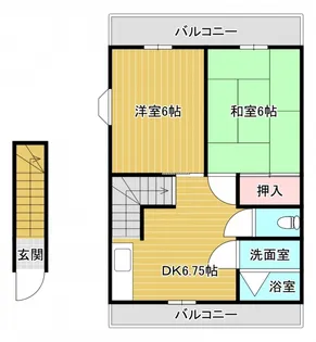 古川北アパート【201号室】の間取り