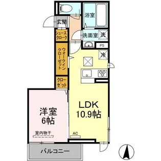 スペランツァドゥーエ【102号室】の間取り