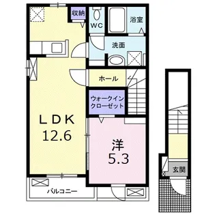 松山インターヴィラ東石井【201号室】の間取り