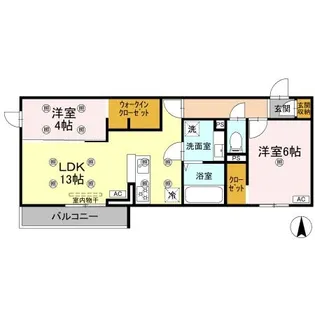 クランツ古川西A棟【302号室】の間取り