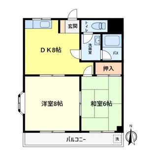 ハイツ峯岸Ⅱ【1階】の間取り