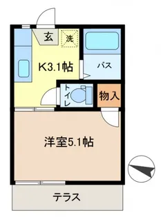 グリーンハイツ新宿【102号室】の間取り