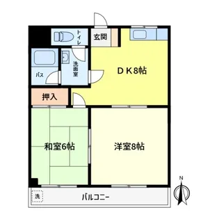 ハイツ峯岸Ⅱ【2階】の間取り